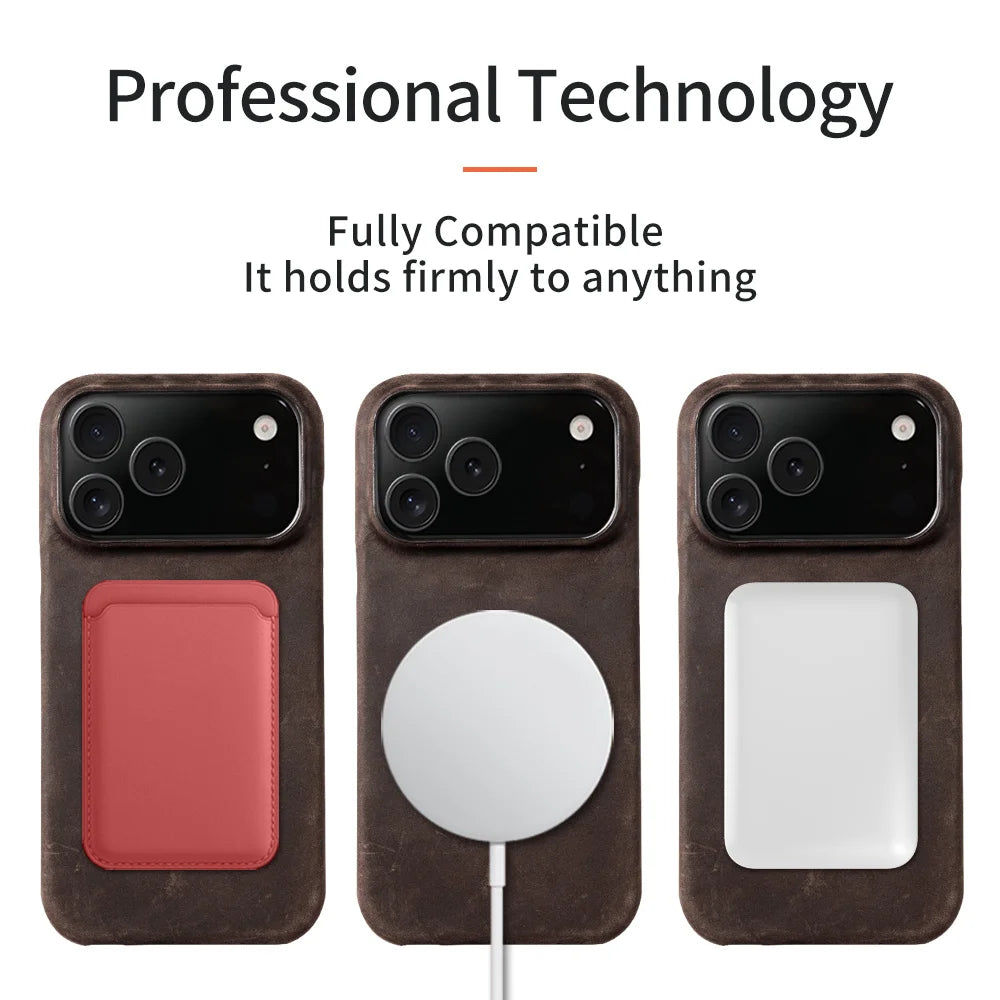 Leather MagSafe Case for iPhone | Slide Camera Protection